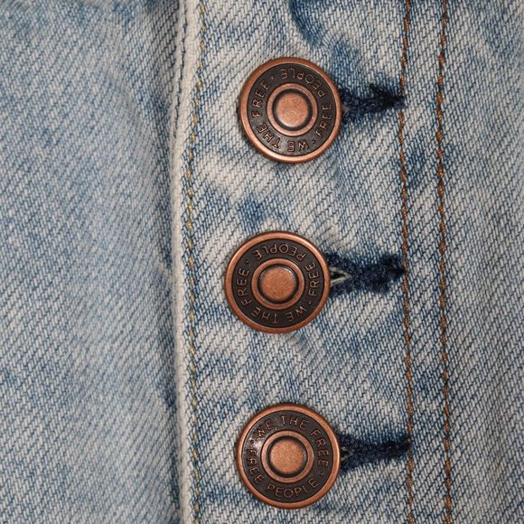 NWT Free People Distressed Light Denim Skirt - Picture 8 of 10